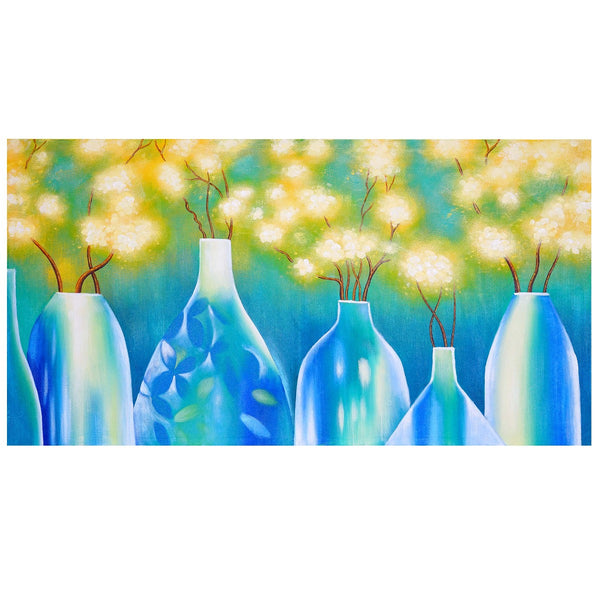Ölgemälde Vasen,100% handgemaltes Ölbild 135x70cm