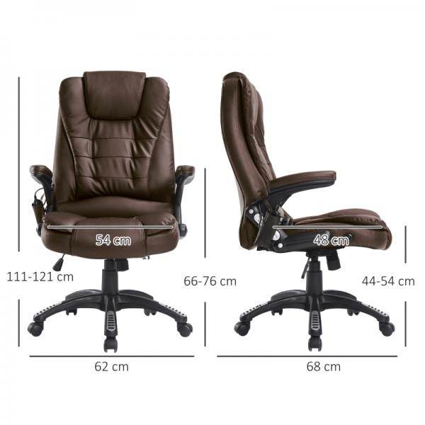 Massage-Chefsessel mit Wärmefunktion Gaming braun