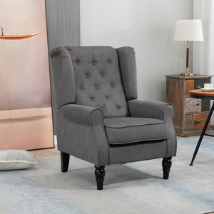 Ohrensessel im Vintage-Design Dunkelgrau