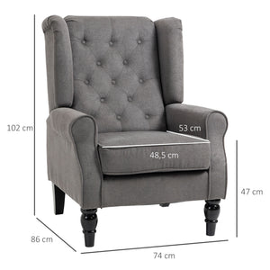 Ohrensessel im Vintage-Design Dunkelgrau