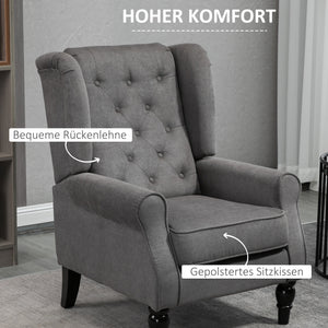Ohrensessel im Vintage-Design Dunkelgrau