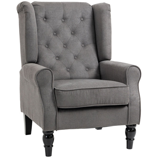 Ohrensessel im Vintage-Design Dunkelgrau