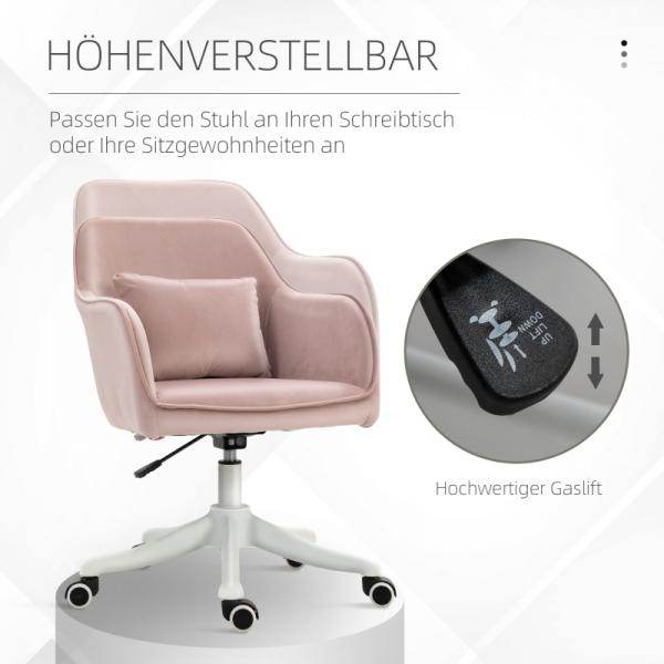 Bürostuhl mit Vibrationsfunktion USB-Schrittstelle Massagefunktion Lendenkissen höhenverstellbar Rosa