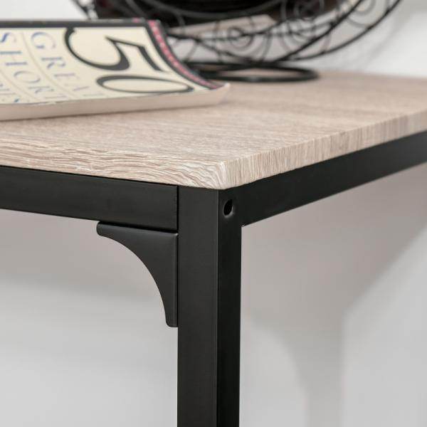 Bartisch mit 2 Stühlen, 3-teiliges Tischset, Barstuhl, Barhocker, MDF, Natur, Schwarz