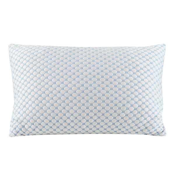 Orthopädisches Kopfkissen kühlend 71 x 51 cm weiss/blau