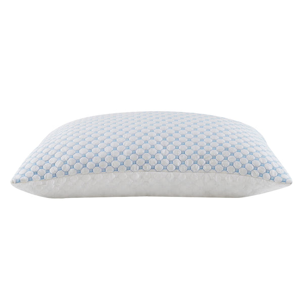 Orthopädisches Kopfkissen kühlend 71 x 51 cm weiss/blau