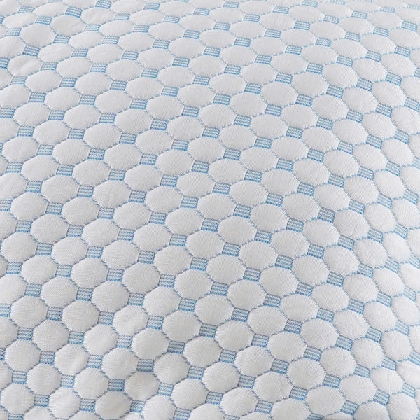 Orthopädisches Kopfkissen kühlend 71 x 51 cm weiss/blau