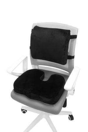 Orthopädisches Sitzkissen und Rückenkissen 2er Set schwarz