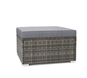 Ottomane Rattanlounge KRETA grau/anthrazit