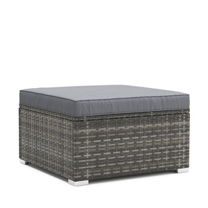 Ottomane Rattanlounge KRETA grau/anthrazit