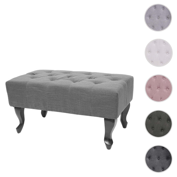 Ottomane Sitzhocker Chesterfield Fussablage dunkelgrau