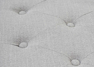 Ottomane Sitzhocker Chesterfield Fussablage grau
