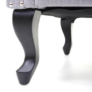 Chesterfield Sessel Ohrensessel Stoff grau