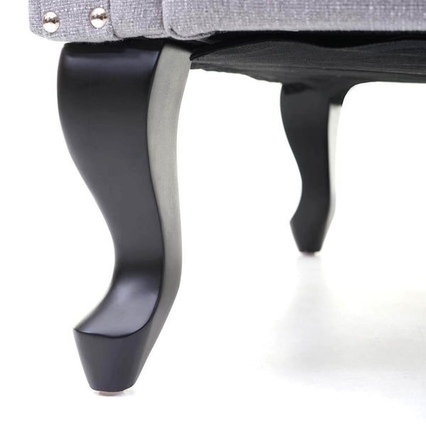 Chesterfield Sessel Ohrensessel Stoff grau