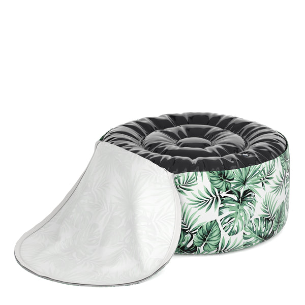 Outdoor Pouf aufblasbar PATTY Blattmuster grün