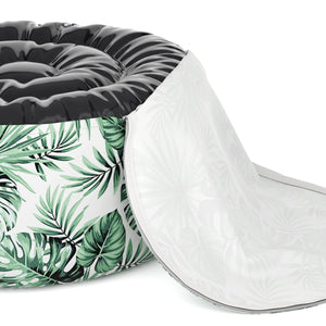 Outdoor Pouf aufblasbar PATTY Blattmuster grün