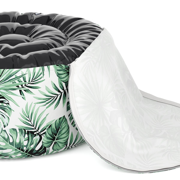 Outdoor Pouf aufblasbar PATTY Blattmuster grün