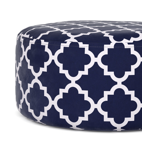 Outdoor Pouf aufblasbar PATTY dunkelblau/weiss