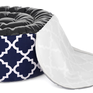Outdoor Pouf aufblasbar PATTY dunkelblau/weiss