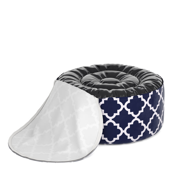 Outdoor Pouf aufblasbar PATTY dunkelblau/weiss