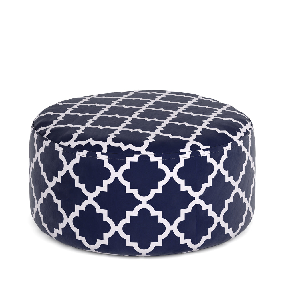 Pouf gonfiabile da esterno PATTY blu scuro/bianco