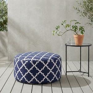 Outdoor Pouf aufblasbar PATTY dunkelblau/weiss