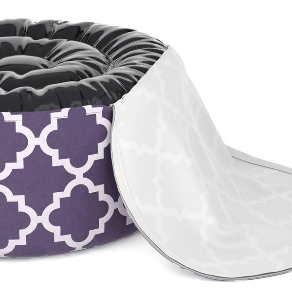 Outdoor Pouf aufblasbar PATTY taupe/weiss