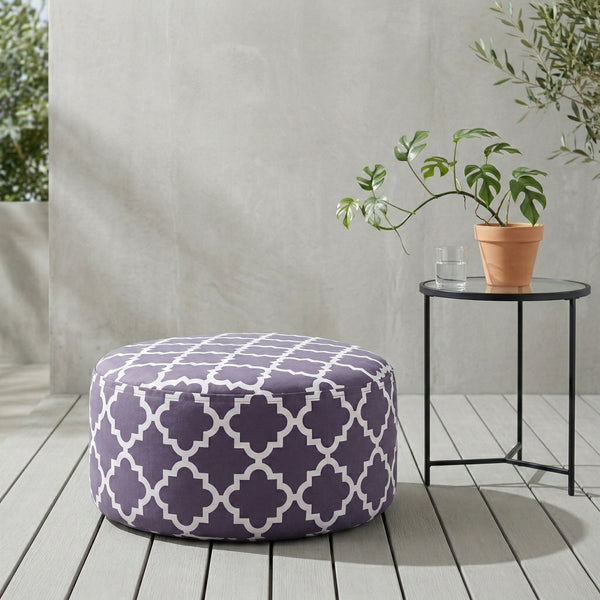 Outdoor Pouf aufblasbar PATTY taupe/weiss