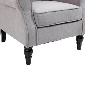 Einzelsessel Relaxsessel Ohrensessel Akzentsessel mit Tufting Polyester Grau