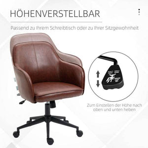 Bürostuhl, höhenverstellbar, Drehfunktion, 58,5 cm x 62 cm x 91 cm, Braun