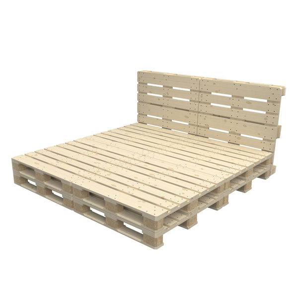 Palettenbett mit Kopfteil 200 x 200 cm
