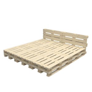 Palettenbett mit Kopfteil 240 x 240 cm