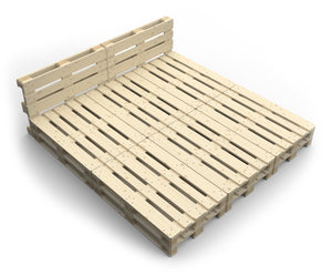 Palettenbett mit Kopfteil 240 x 240 cm