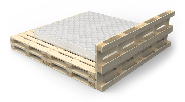 Palettenbett 240 x 240 cm Komplett-Set