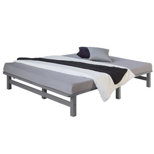 Palettenbett Holzbett 140x200cm Massivholz Grau