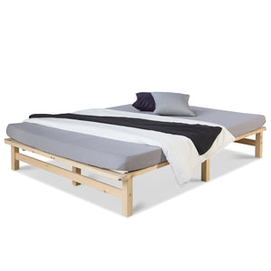 Palettenbett Holzbett 140x200cm Massivholz Natur