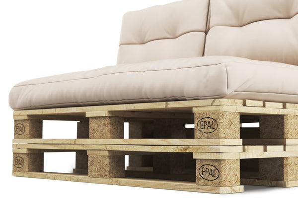 Ensemble de coussins en palette, 3 pièces, beige