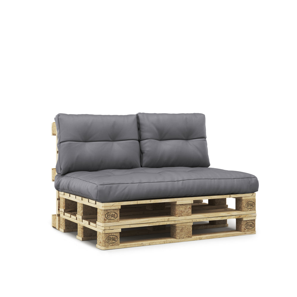 Divano in pallet MELIDE con cuscini antracite