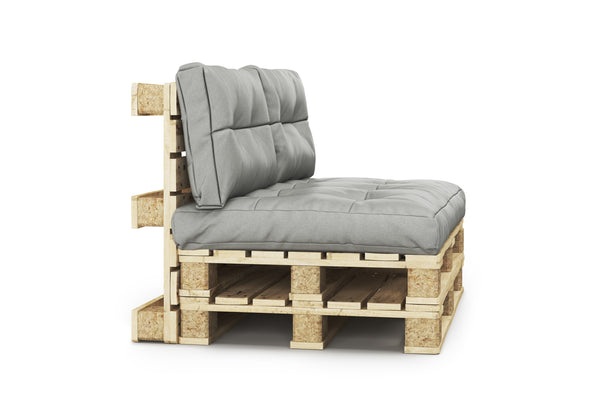 Palettenlounge MELIDE inkl. Kissen hellgrau