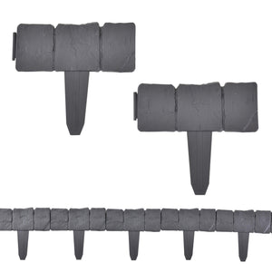 Palisaden Hellín 40er Set 10m Grau mit Steinoptik