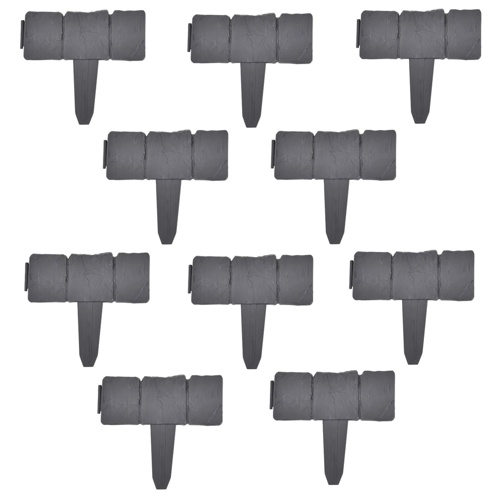 Hellín Palisade Set da 10, 250 cm, grigio con effetto pietra 