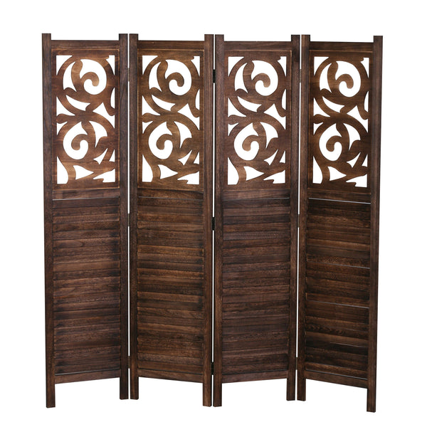 Ornements de paravent 160 x 170 cm marron