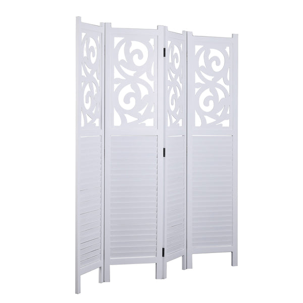 Ornements de paravent 160 x 170 cm blancs