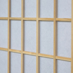 Paravent pliant à 5 panneaux, style Shoji en bois, finition naturelle