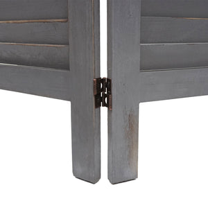 Paravent Trennwand Shabby-Look 170x120cm - grau