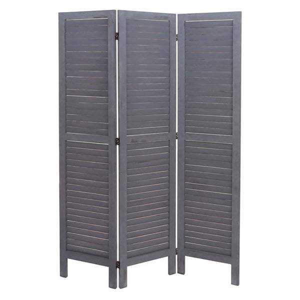 Paravent Trennwand Shabby-Look 170x120cm - grau