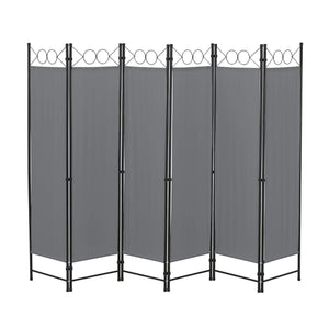Paravento divisorio Saragossa a 6 pannelli, 240x171 cm, grigio scuro