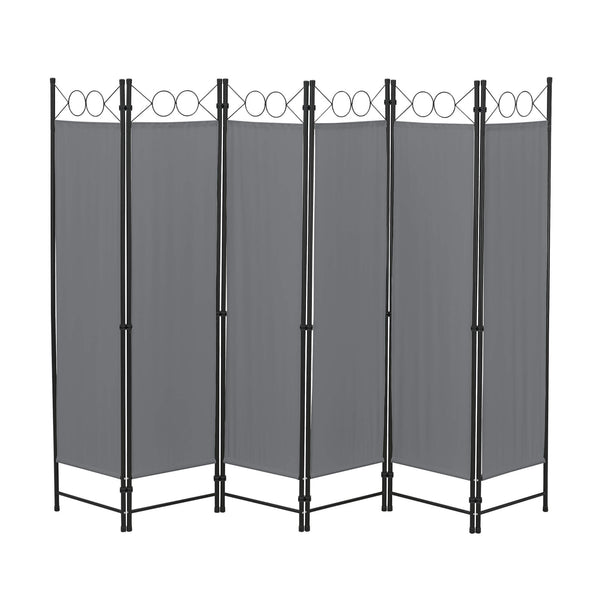 Paravento divisorio Saragossa a 6 pannelli, 240x171 cm, grigio scuro