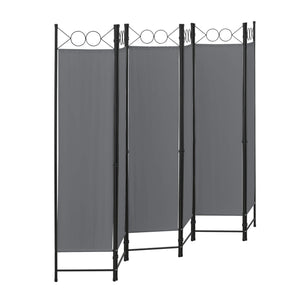 Paravento divisorio Saragossa a 6 pannelli, 240x171 cm, grigio scuro