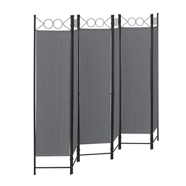 Paravento divisorio Saragossa a 6 pannelli, 240x171 cm, grigio scuro
